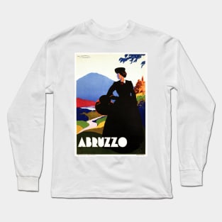 Scenic ABRUZZO ROME Italy Art Deco Vintage Italian Travel Long Sleeve T-Shirt